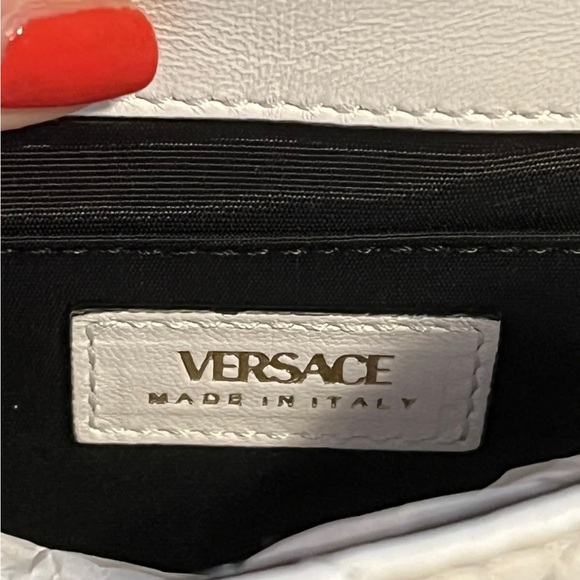 VERSACE WHITE NAPPA LEATHER QUILTED MEDUSA FLAP SHOULDER BAG BRAND NEW - Picture 13 of 16